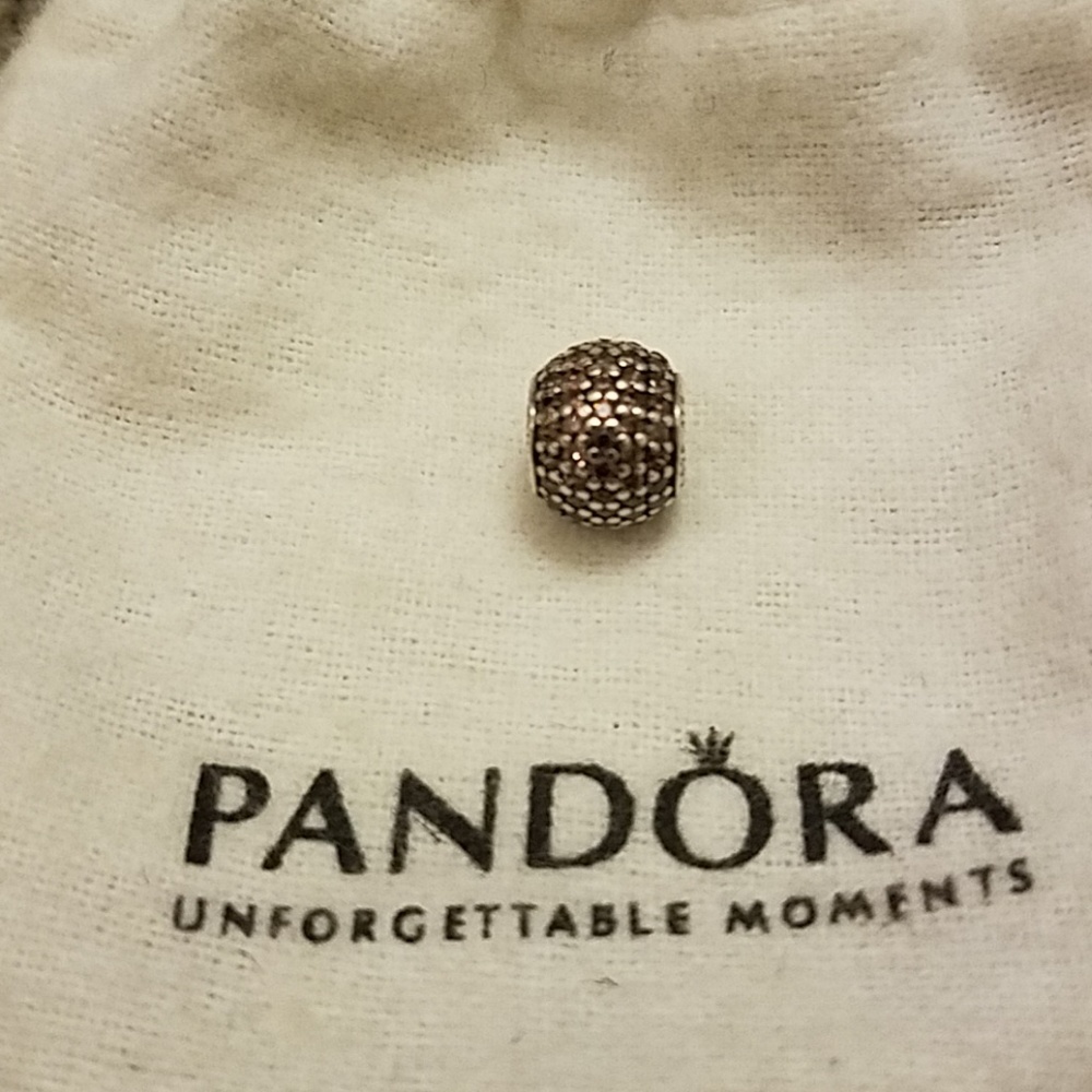 Beautiful Brown Pave Stone Pandora Charm